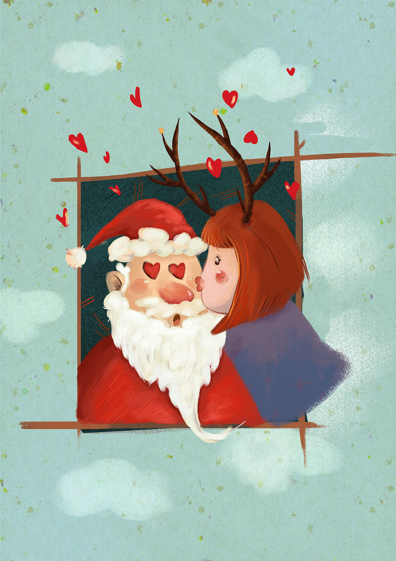 圣诞老人的爱情（图ZNDE1NDk5ODg=） - 儿童插画 - 站酷设计师是小之啊_原创素材 - 站酷ZCOOL