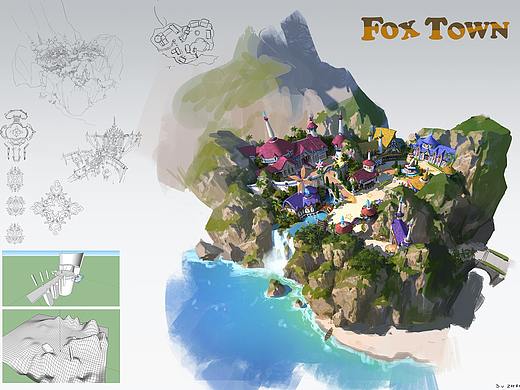 杜震-沙盘地形规划图《FOX TOWN》