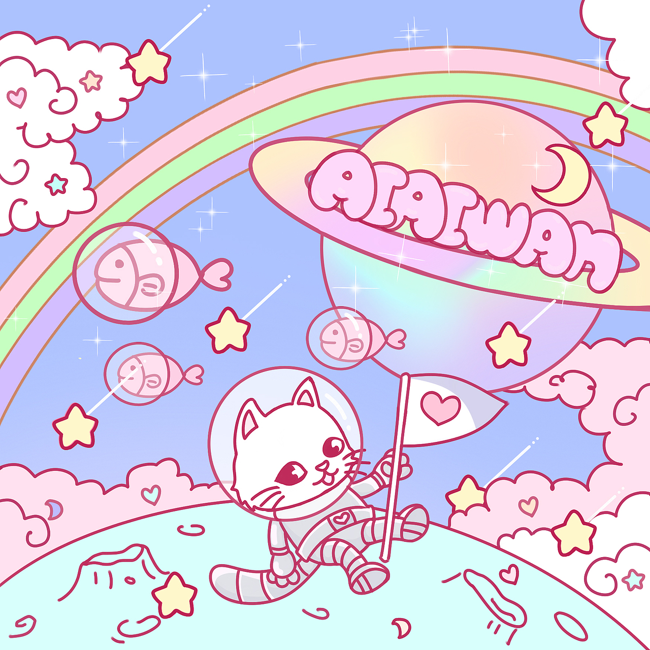 goodnightmoon系列少女插画