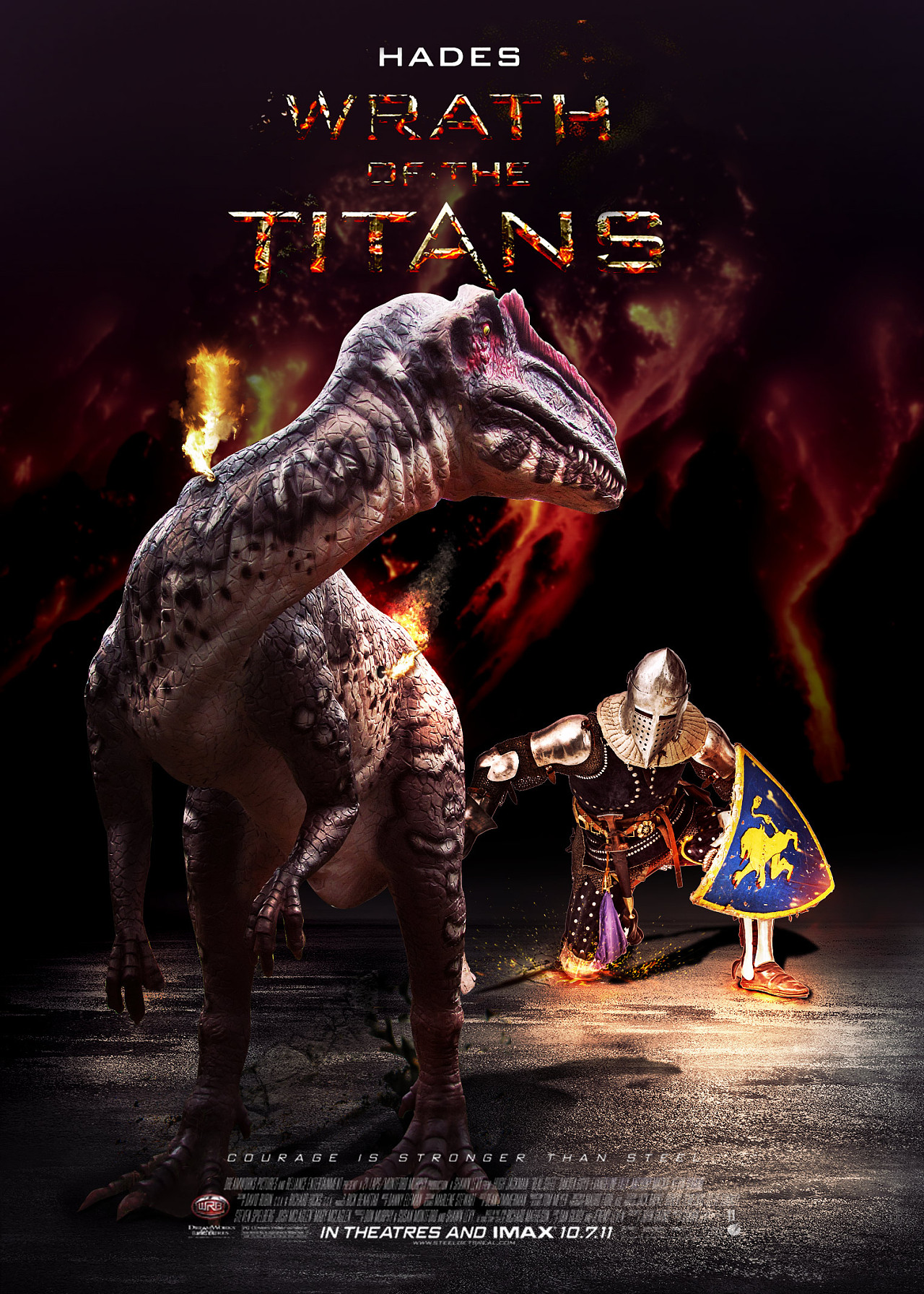 斯巴达战恐龙(合成海报)