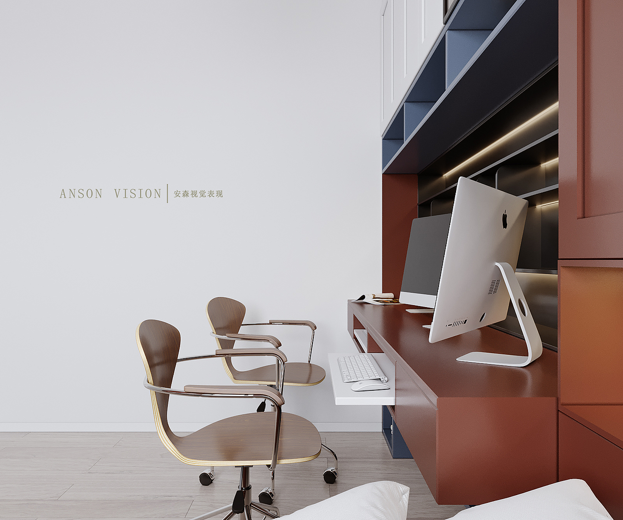 Anson︱现代小户型客餐厅卧室表现（图ZMjIxNTMzNTU2） - 家装设计 - 站酷设计师Anson安森视觉原创素材 - 站酷ZCOOL