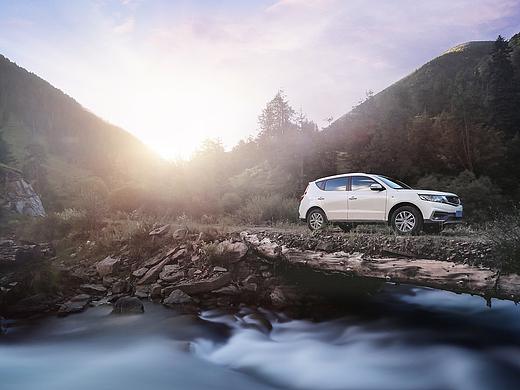 汽车修图+航拍汽车风景