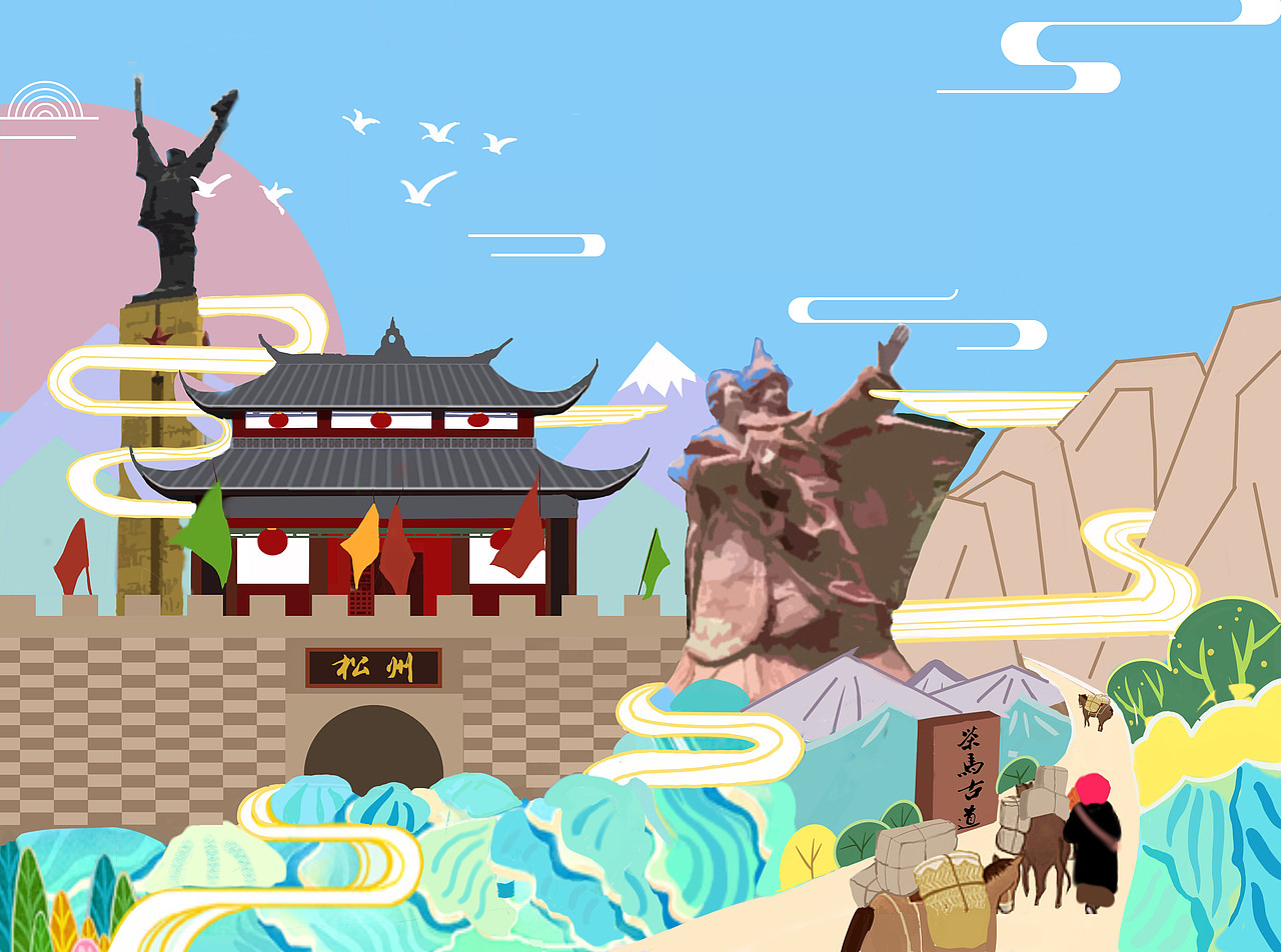 松潘古城原创插画版权成都/手工艺人/3年前/259浏览