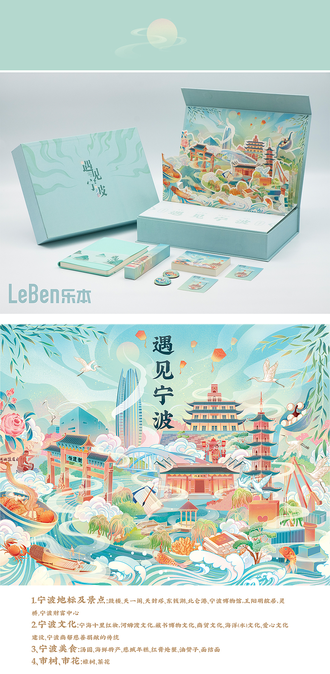 遇见宁波文创礼盒（图ZMjM4NjA5NjUy） - 商业插画 - 站酷设计师饭粒粒粒原创素材 - 站酷ZCOOL