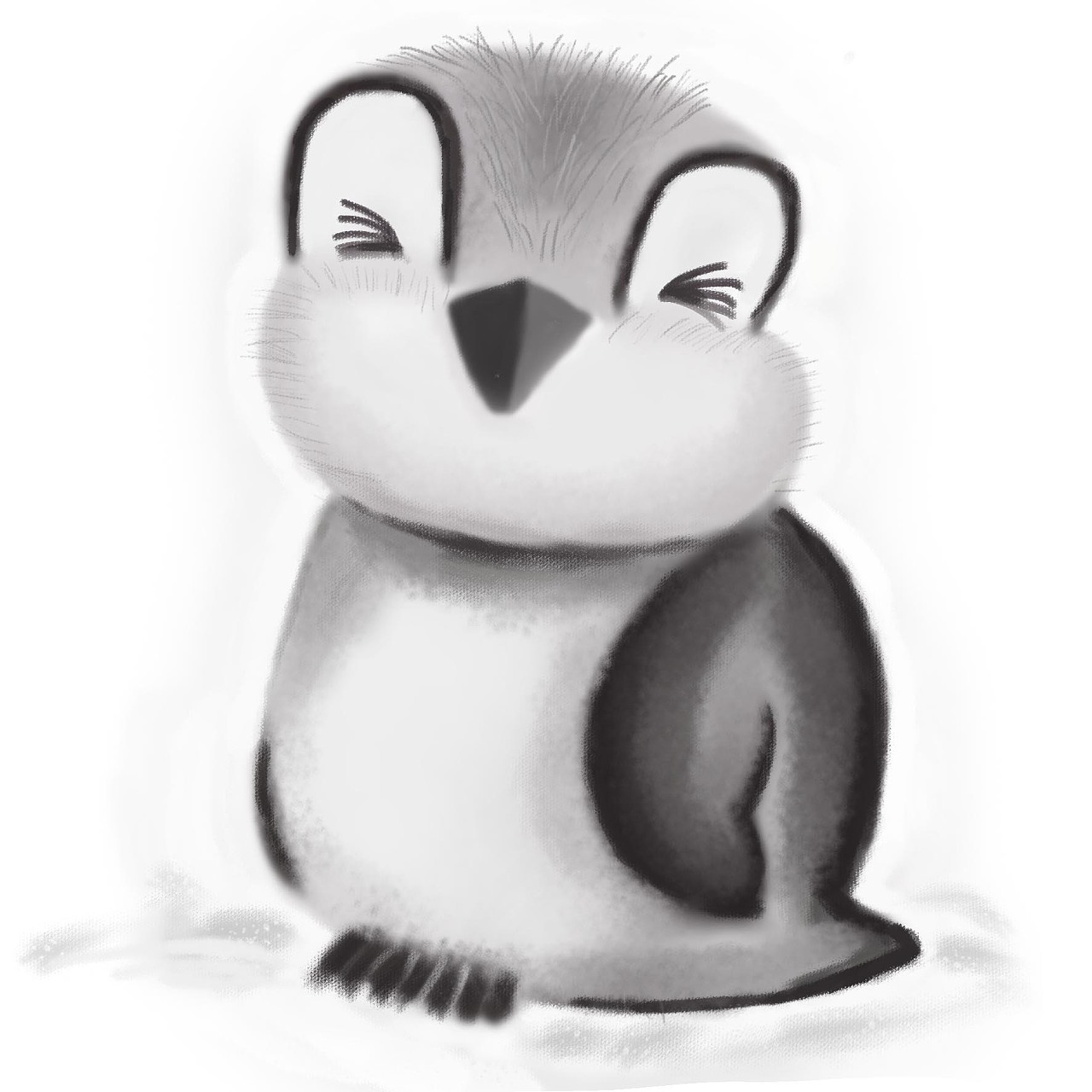 水彩小企鹅