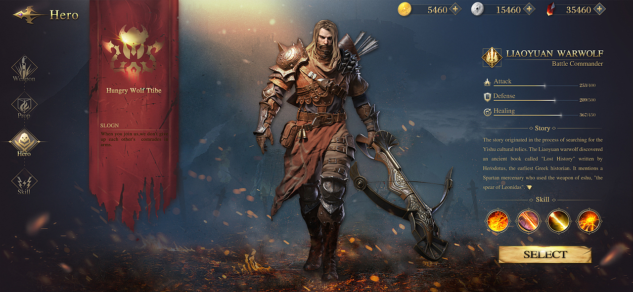 欧美风《BLOOD》界面设计（图ZMjM0NjYxOTk2） - 游戏UI - 站酷设计师郑柔儿_原创素材 - 站酷ZCOOL