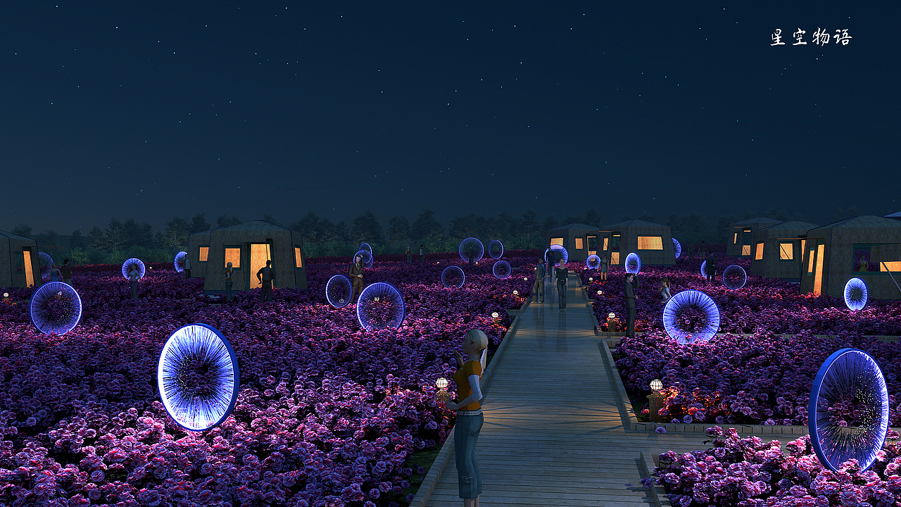 浪漫花海夜景游览