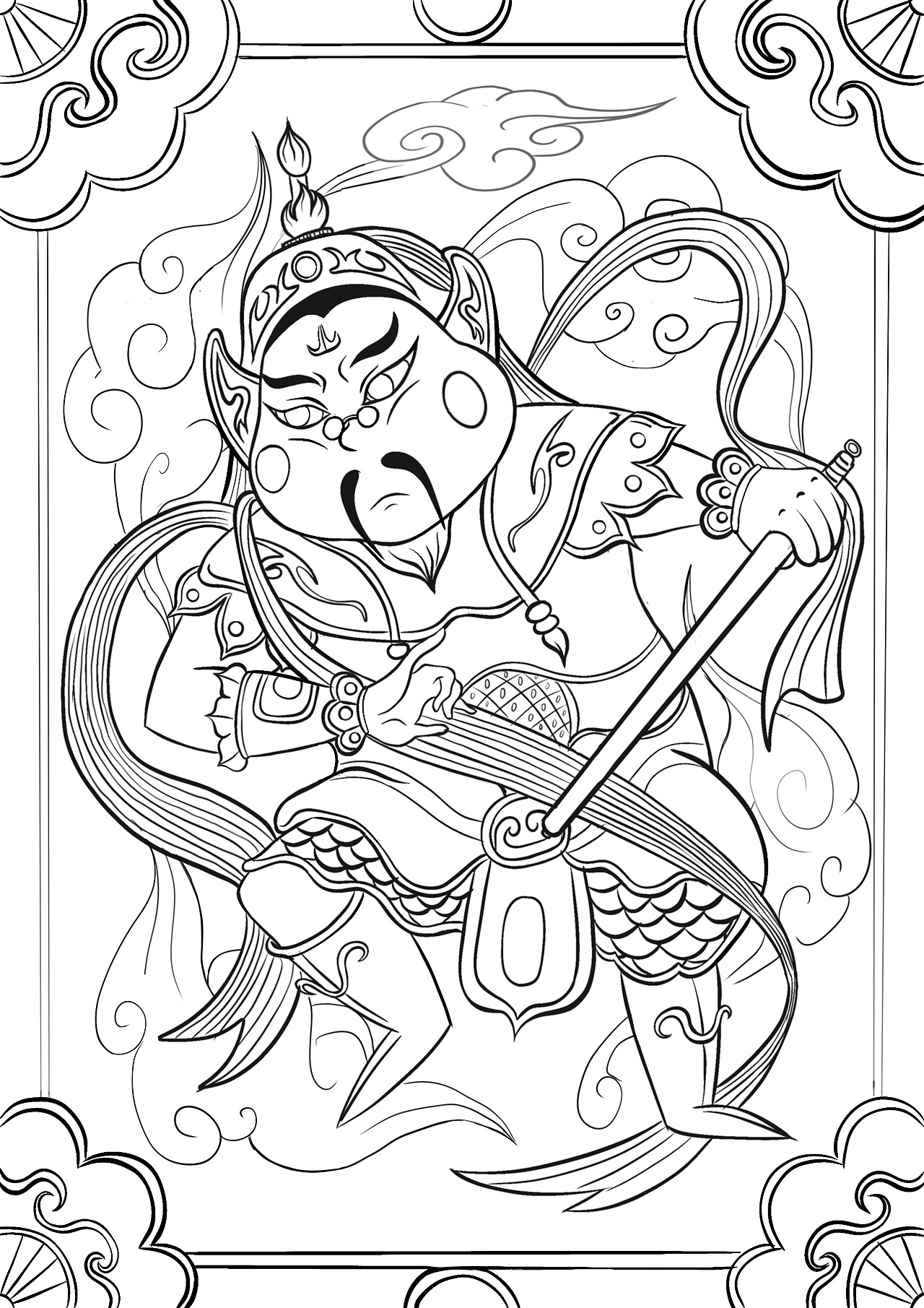 国风Q版年画线稿