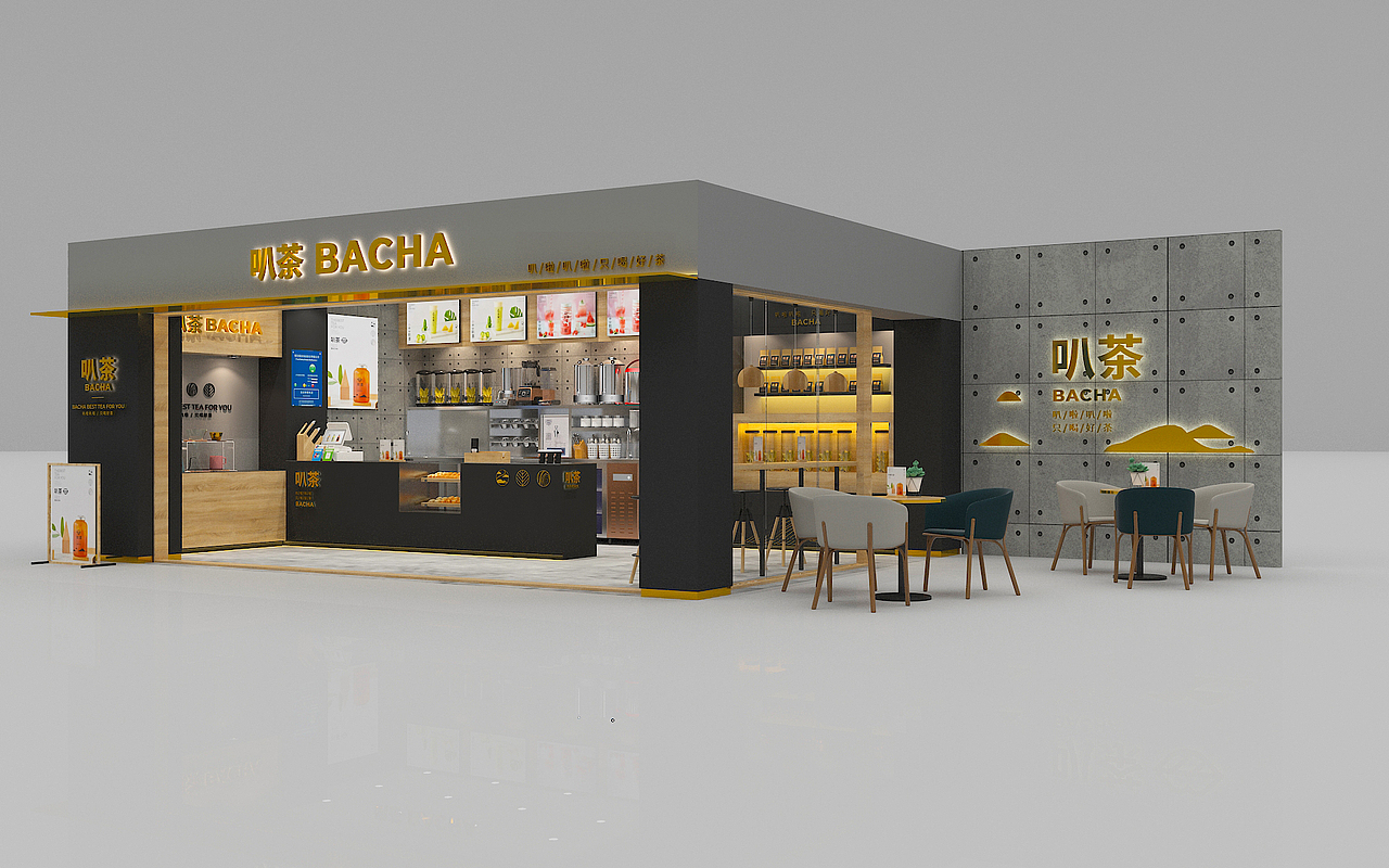 叭茶——茶饮饮品店空间设计展示