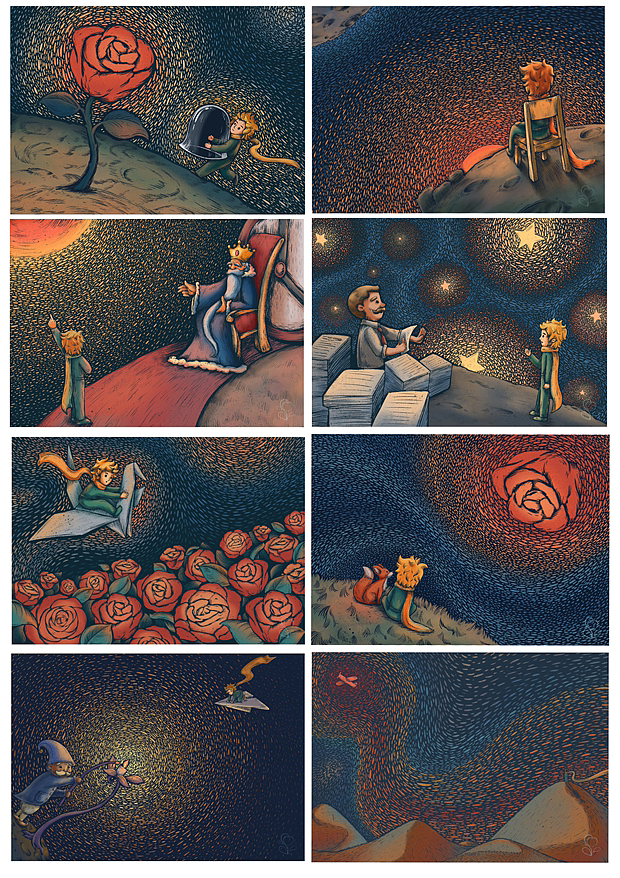 小王子系列绘本插画（图ZMzI4ODU1NTMy） - 绘本 - 站酷设计师苹了个小果原创素材 - 站酷ZCOOL