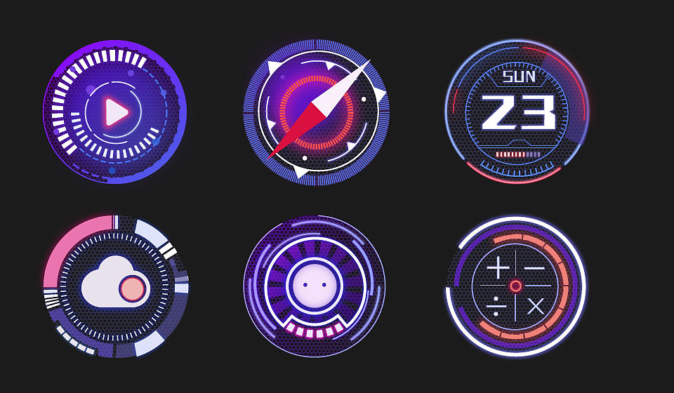 科技感icon图标临摹