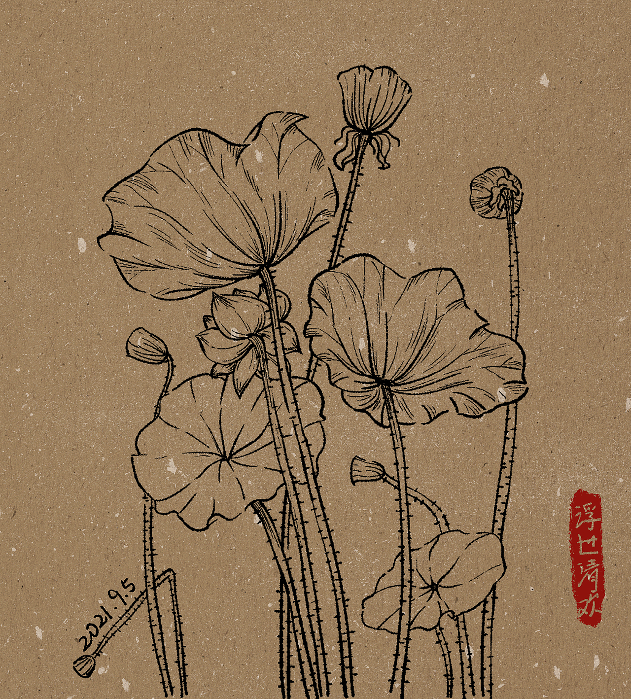 荷花（图ZMjcwMTc4ODgw） - 创作习作 - 站酷设计师昔伶舟原创素材 - 站酷ZCOOL