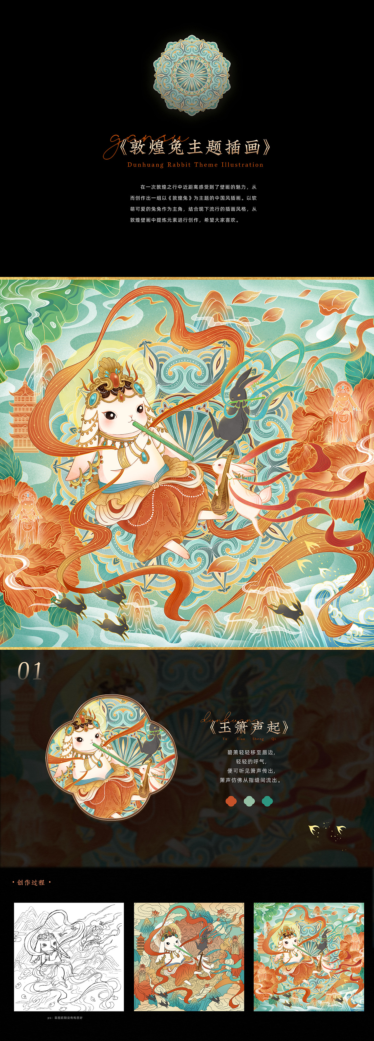 敦煌兔主题插画-近期插画作品练习（图ZMjY2NzU4ODUy） - 创作习作 - 站酷设计师罗罗的树洞原创素材 - 站酷ZCOOL