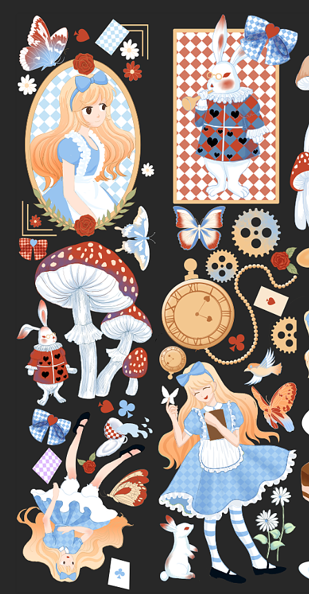 爱丽丝主题胶带稿