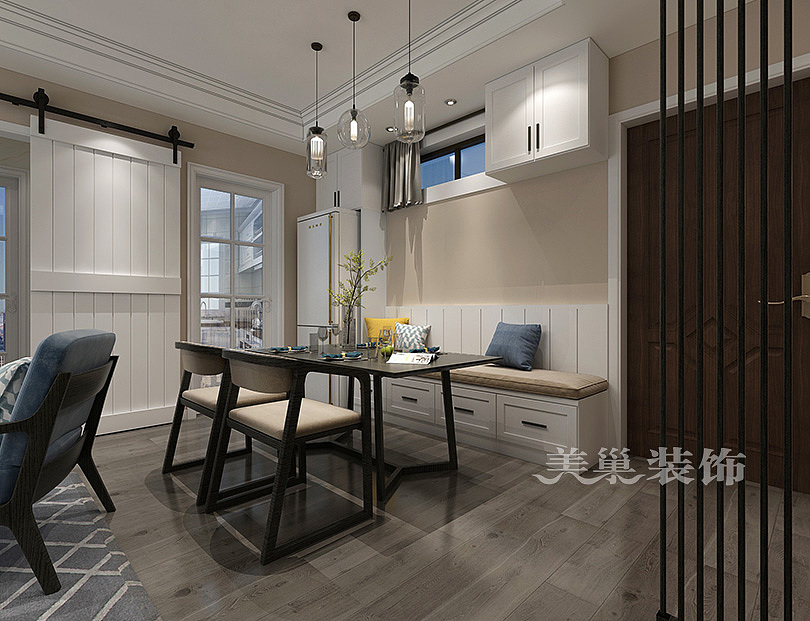 宏江中央广场89平方三室两厅现代简约案例装修效果图