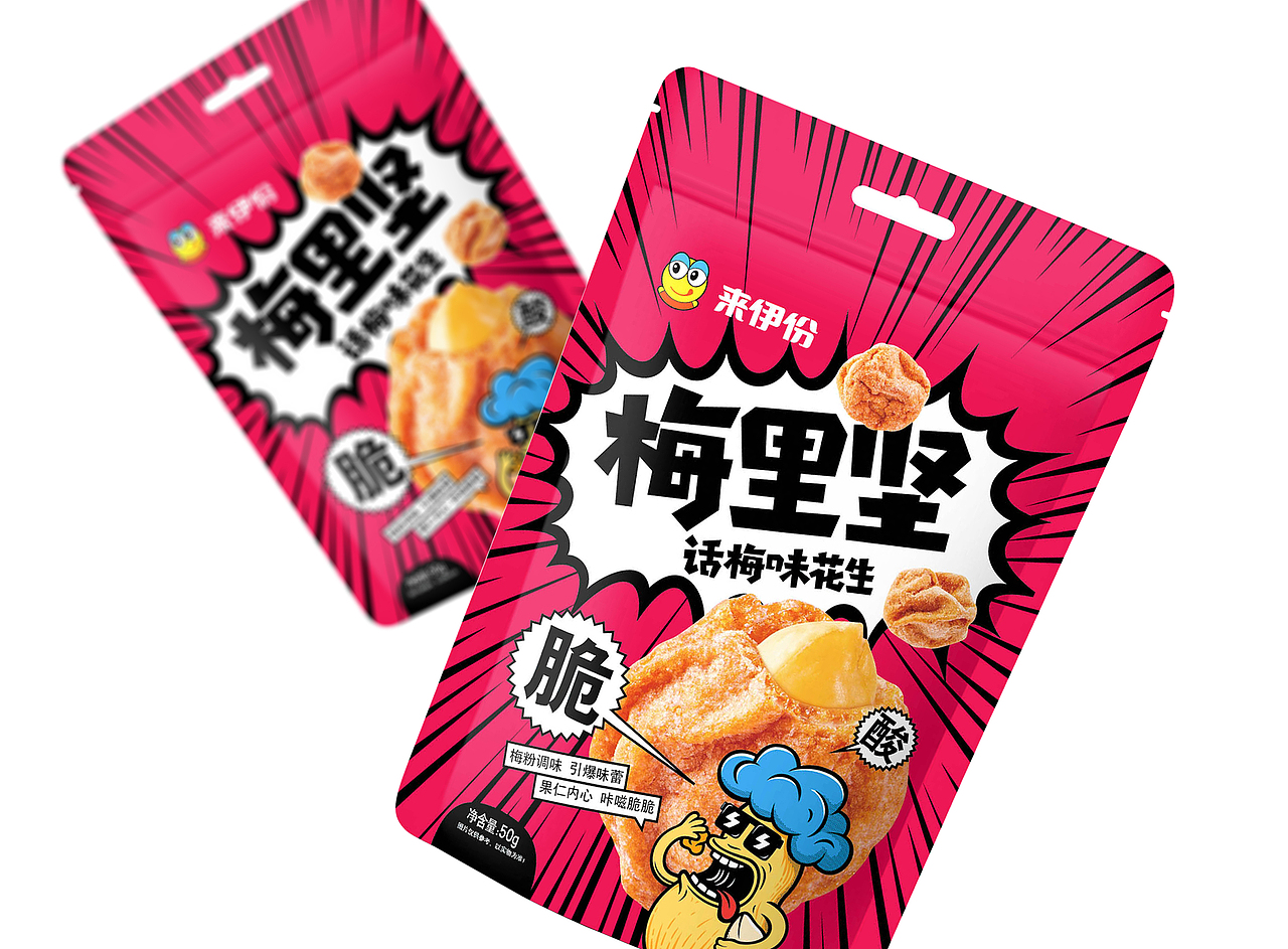 来伊份品牌大单品“梅里坚”包装视觉设计