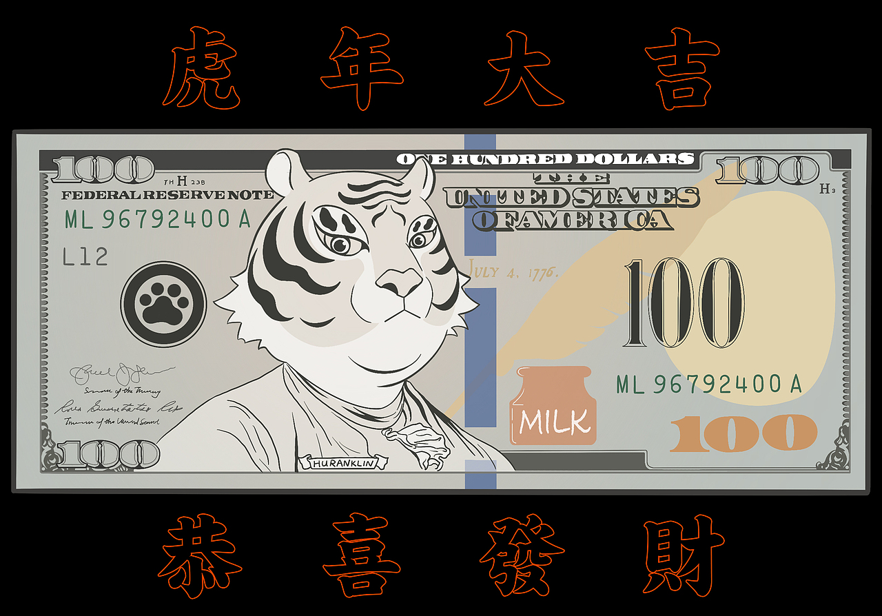 虎兰克林-100美元（图ZMjg4MTg5NDUy） - 创作习作 - 站酷设计师JaeseoWang原创素材 - 站酷ZCOOL
