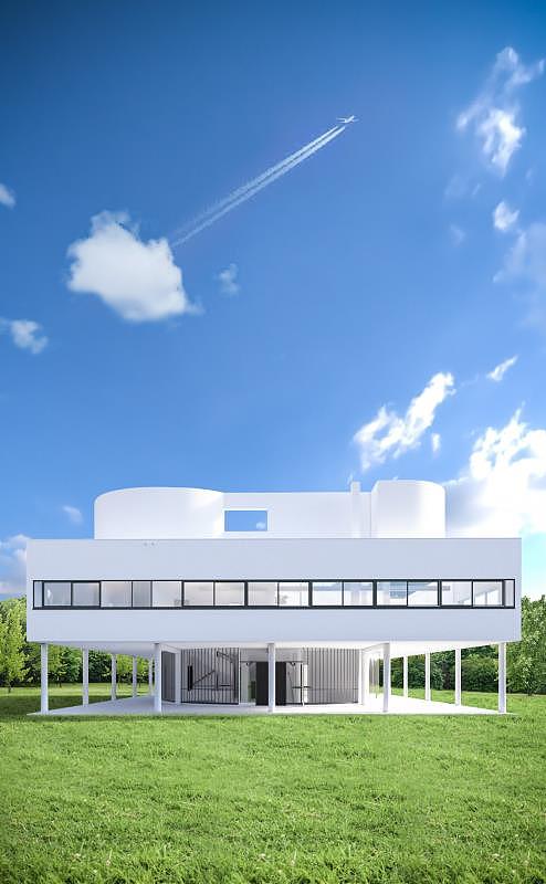 vfs快速渲染萨伏伊别墅日景