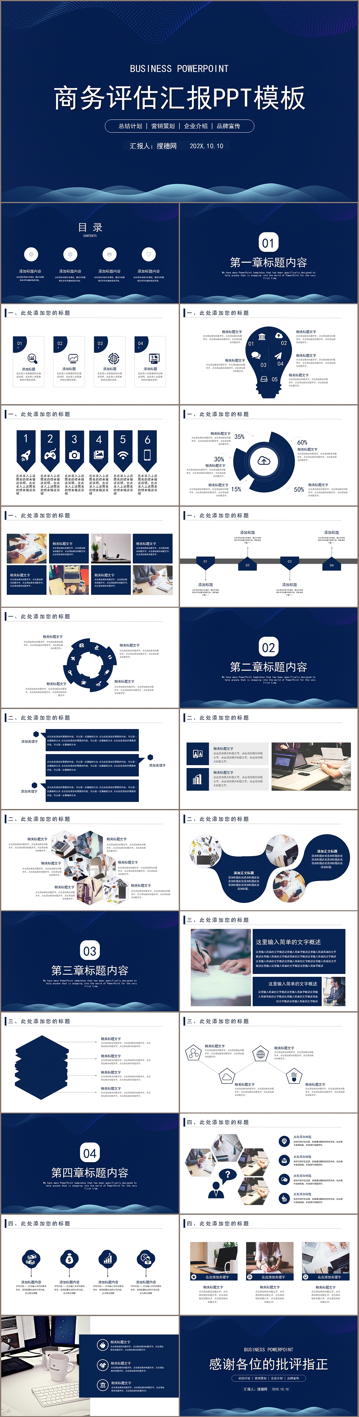 商务评估汇报总结计划PPT模板