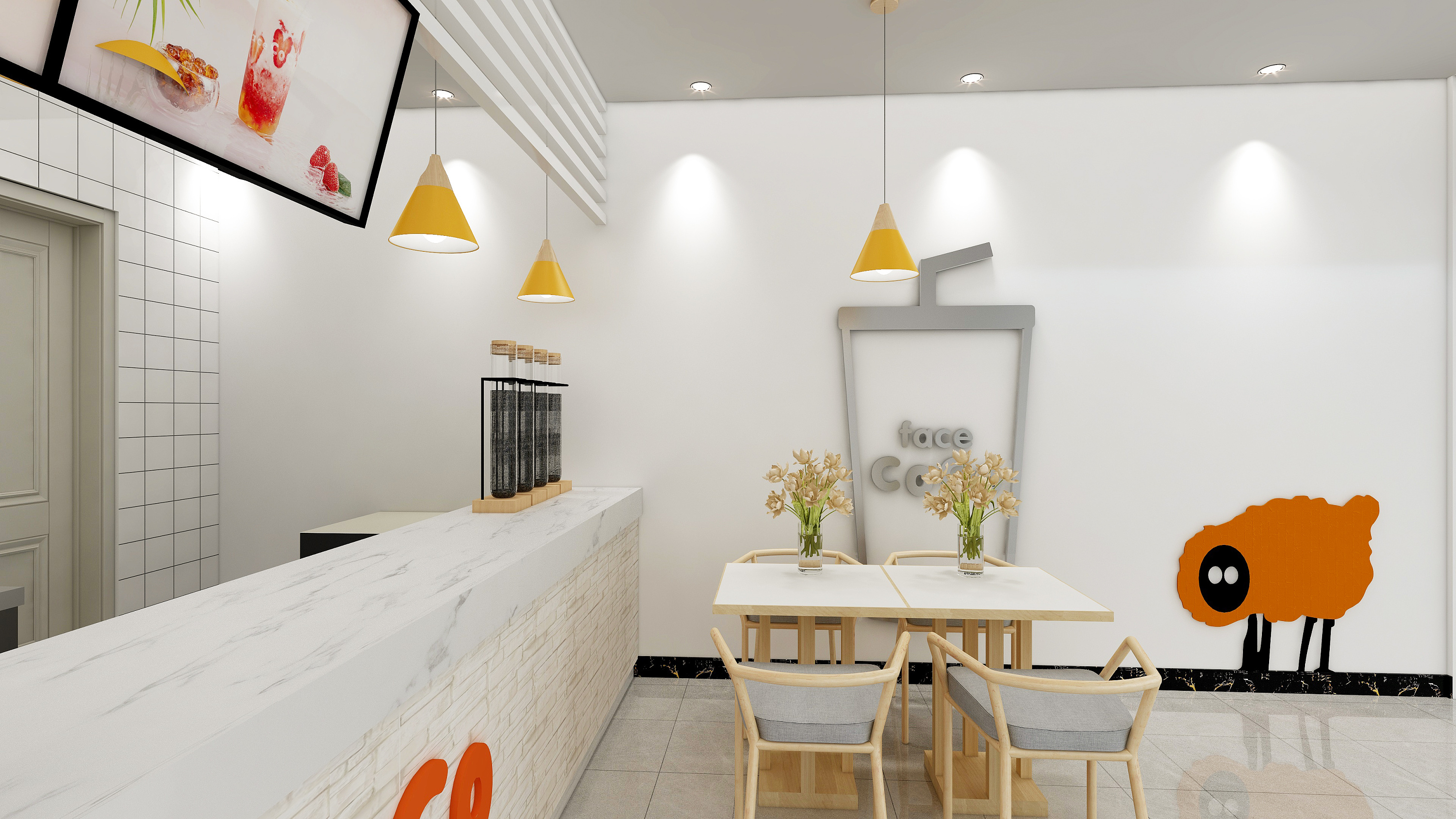奶茶店 店铺效果图