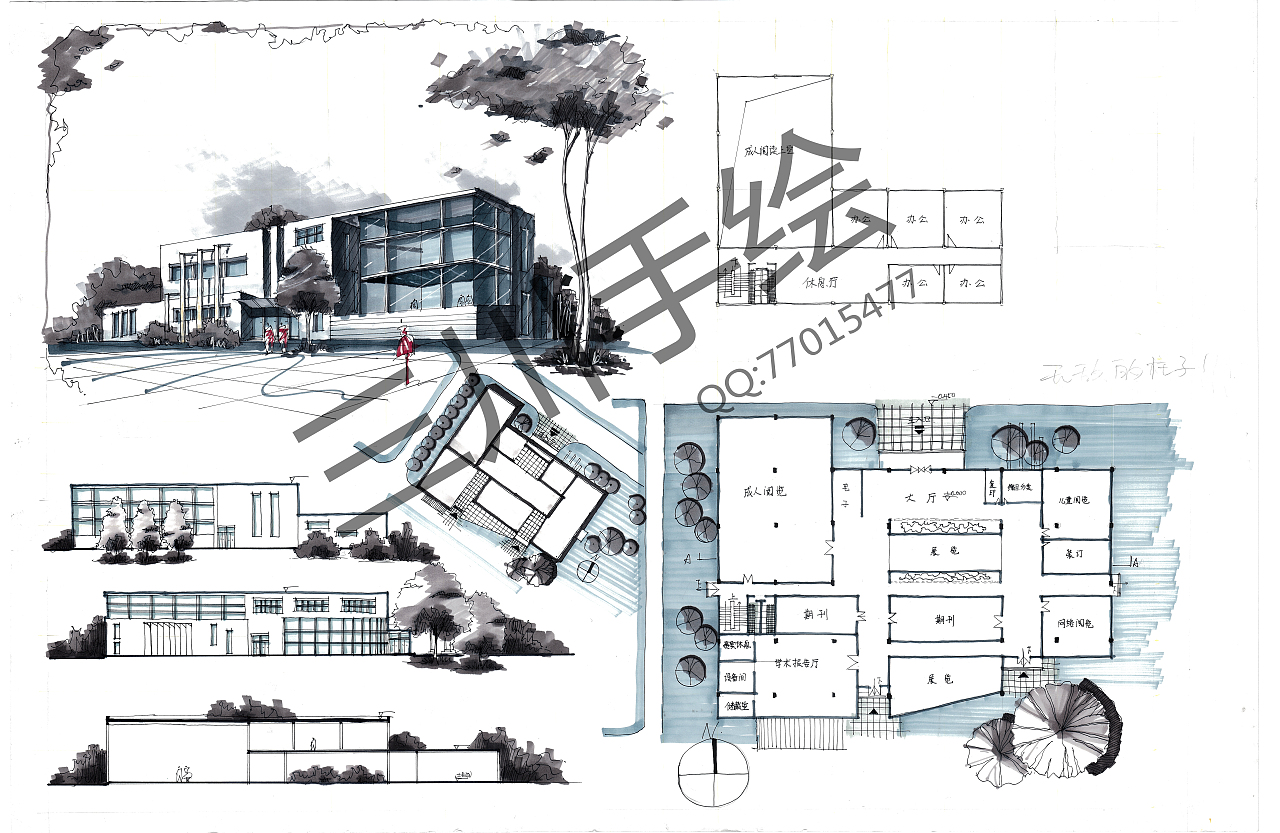 三川手绘快题设计（图ZMTk2NTAyNDA=） - 建筑设计 - 站酷设计师三川手绘原创素材 - 站酷ZCOOL