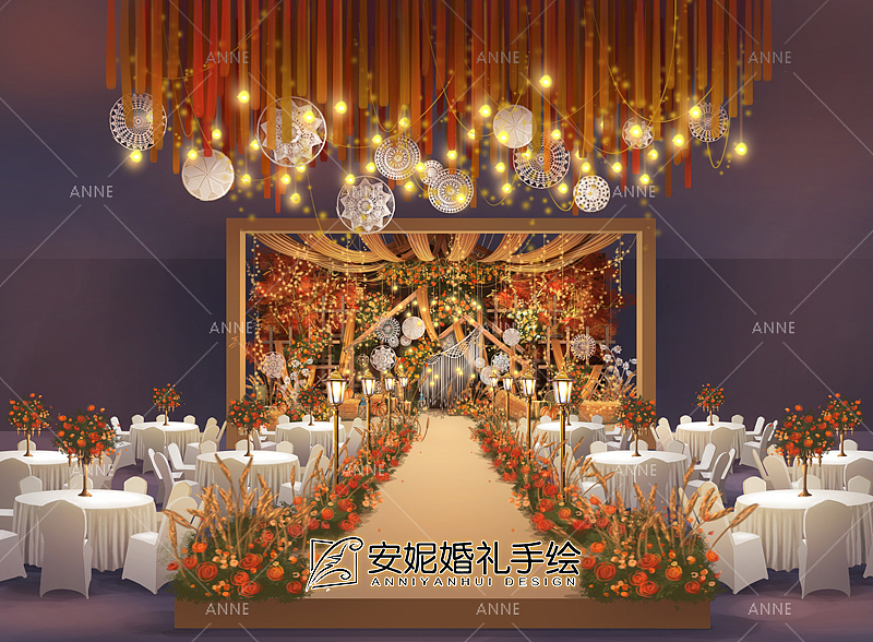 知秋（图ZMTY3NDMzNzUy） - 舞台美术 - 站酷设计师安妮婚礼手绘原创素材 - 站酷ZCOOL