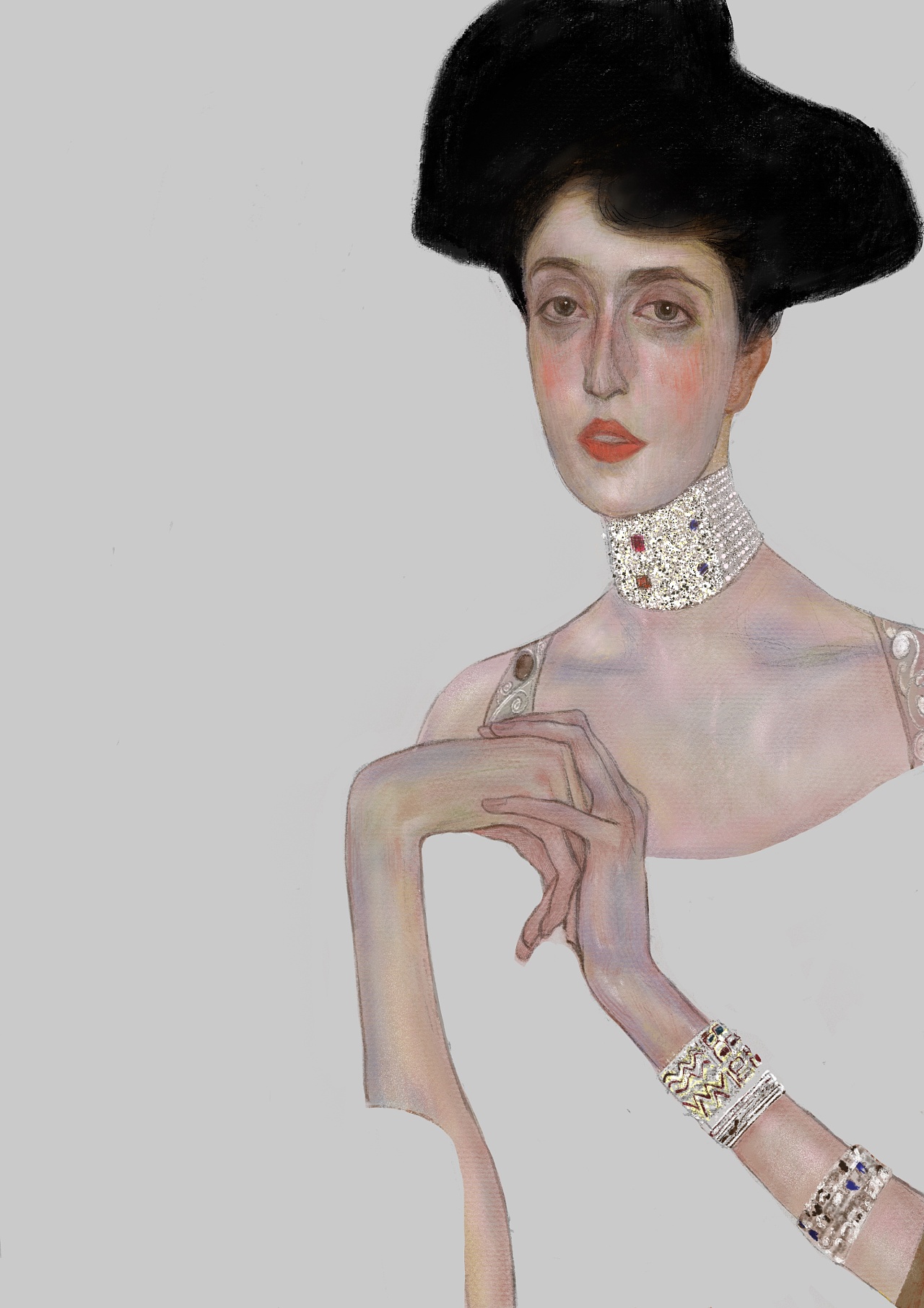 临摹克里姆特找灵感咯