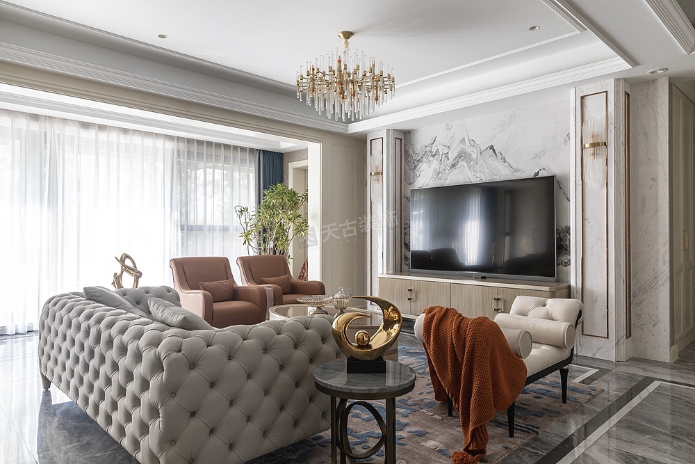 壹江郡193平米装修竣工照:欧式轻奢风格,渝北天古装饰