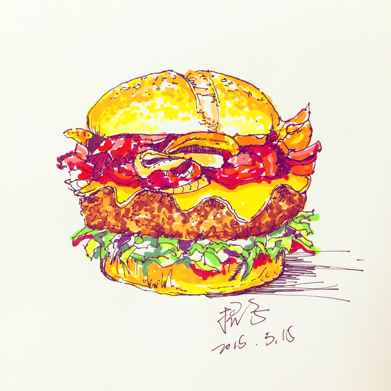 手繪小食物（圖ZMzY5MDM0ODQ=） - 創(chuàng)作習(xí)作 - 站酷設(shè)計(jì)師招子原創(chuàng)素材 - 站酷ZCOOL