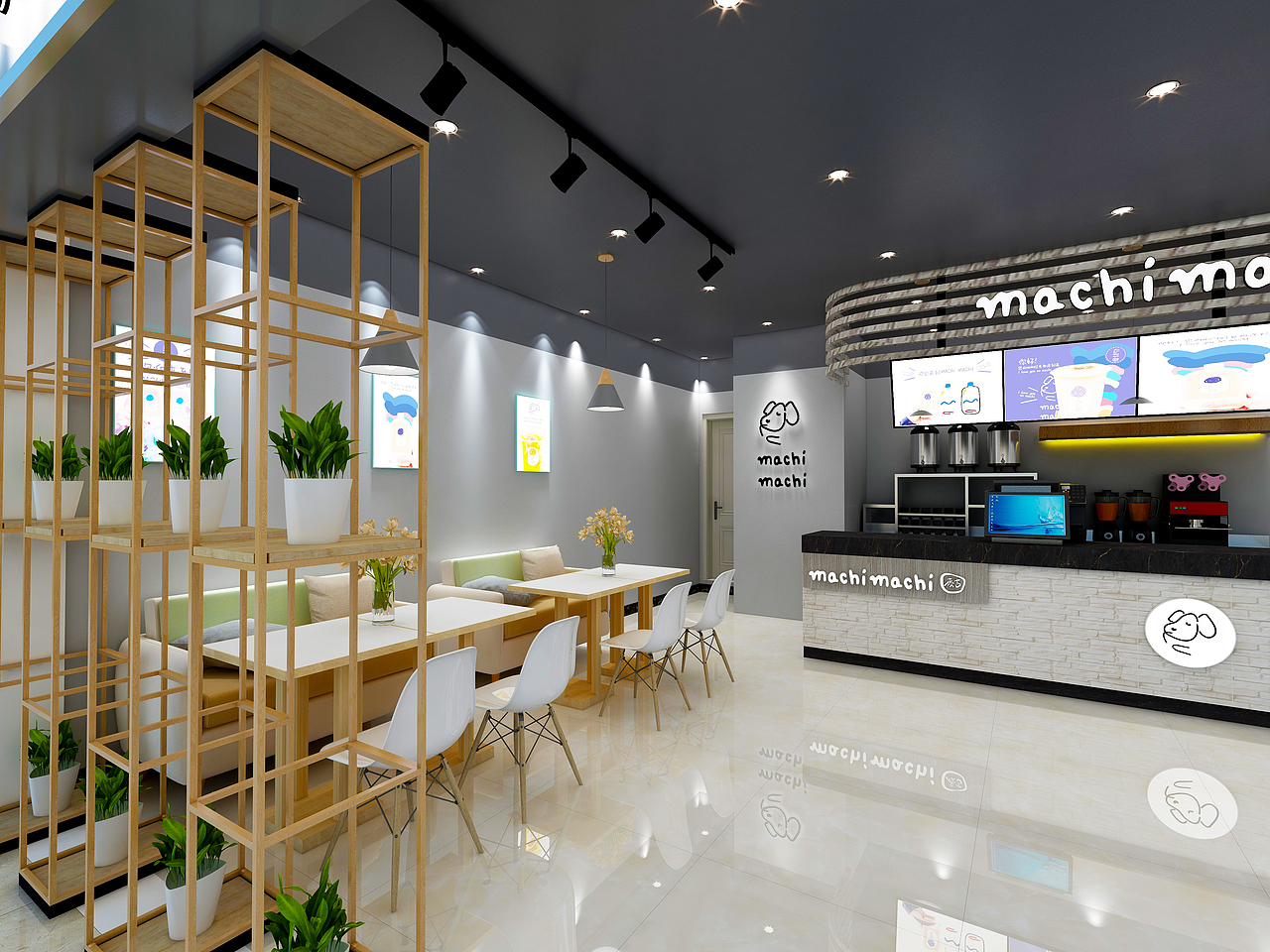 奶茶店装修效果图