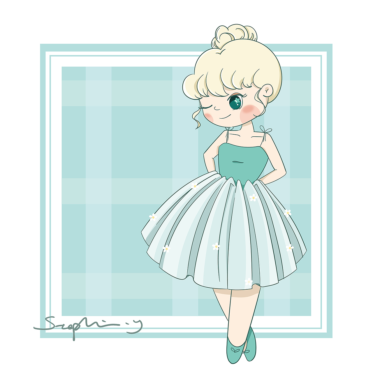 [精致女孩]q版卡通小女孩合集_肥兔兔stephanie-站酷zcool