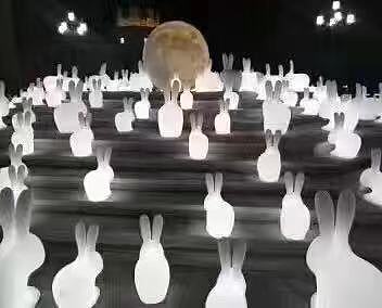 中秋节可爱兔子大月亮的制作暖场神奇萌萌哒