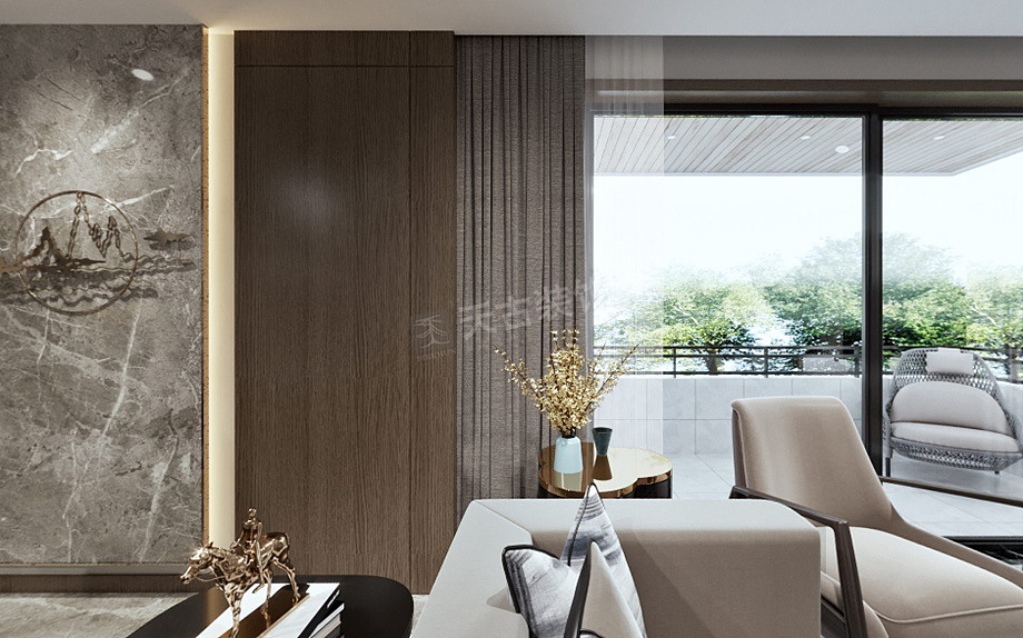 鲁能泰山七号叠拼别墅装修,优雅新中式风设计效果图