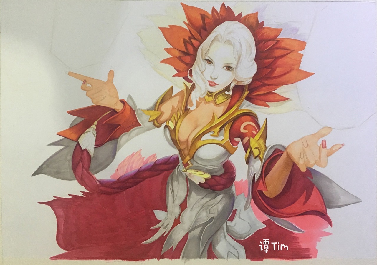 彩铅甄姬（图ZMjUxNzkzNDg4） - 绘画 - 站酷设计师Timtlb原创素材 - 站酷ZCOOL