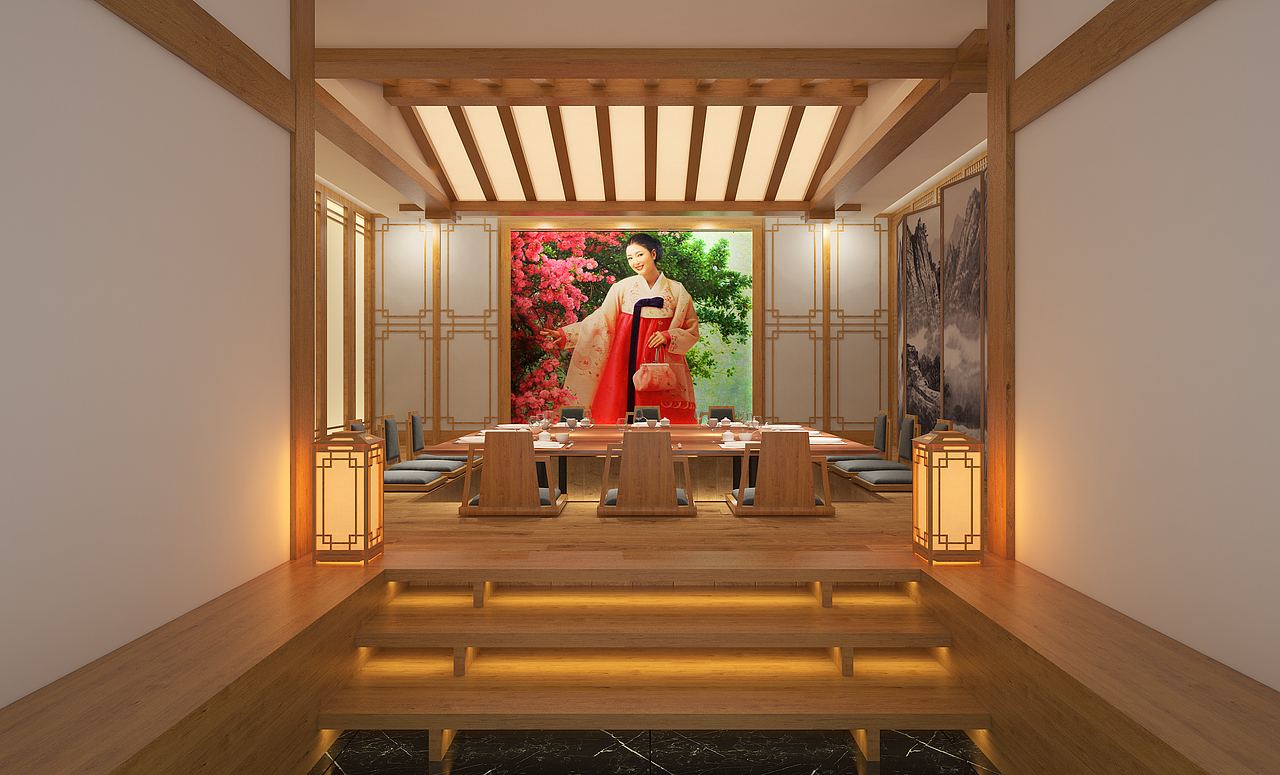 朝鲜式现代餐饮空间