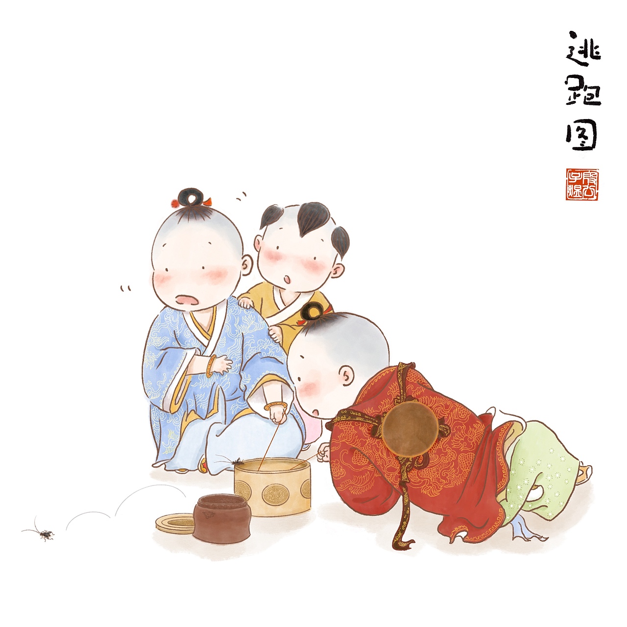 婴戏小小品（图ZMjE2ODA4NTE2） - 商业插画 - 站酷设计师春羊原创素材 - 站酷ZCOOL