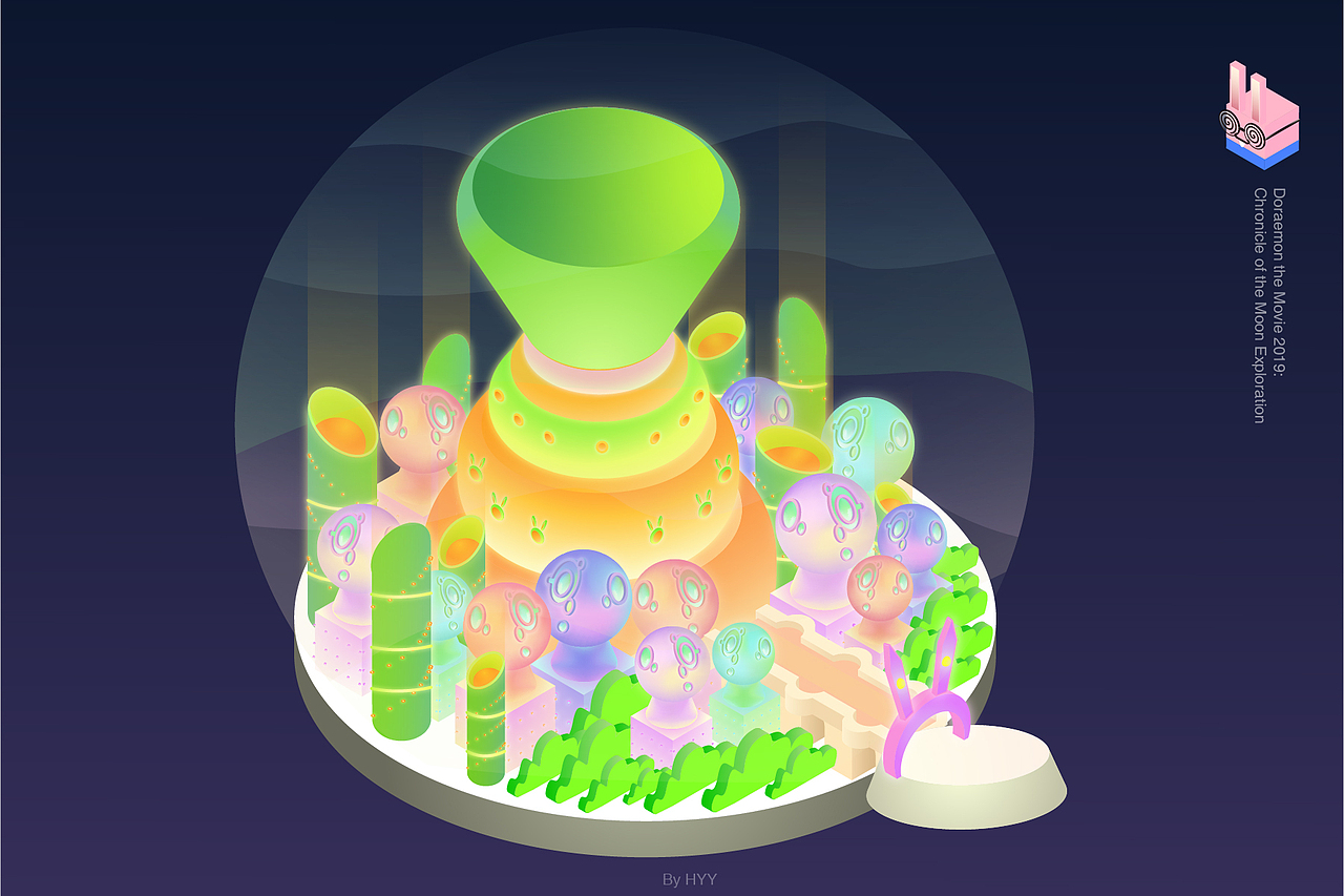 消失的兔子王国〗哆啦梦梦月球探险记2.5D插画复刻练习（图ZMjk1MjIzODYw） - 创作习作 - 站酷设计师爱吃歪歪原创素材 - 站酷ZCOOL