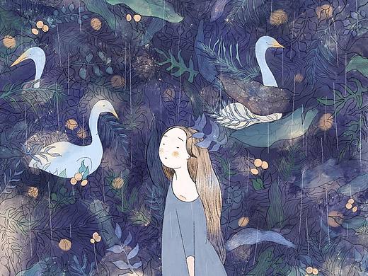 分享一副三年前画的作品-雨中的小女孩(个人主页-ZNjYwMTg0MTI=) - 儿童插画 - 站酷设计师FairyNuyoah原创素材 - 站酷ZCOOL