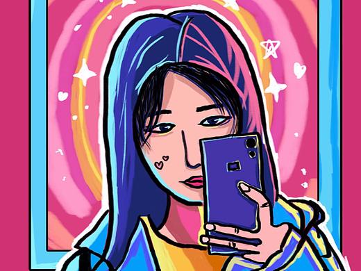 手繪一個自己和星空（個人主頁-ZNTE2OTY4MTY=） - 創(chuàng)作習(xí)作 - 站酷設(shè)計(jì)師初心妮原創(chuàng)素材 - 站酷ZCOOL