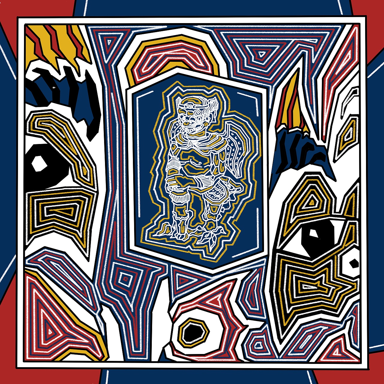 屋脊兽丝巾图案设计（图ZMjU5MjA1MDEy） - 图案 - 站酷设计师乔风疯一原创素材 - 站酷ZCOOL