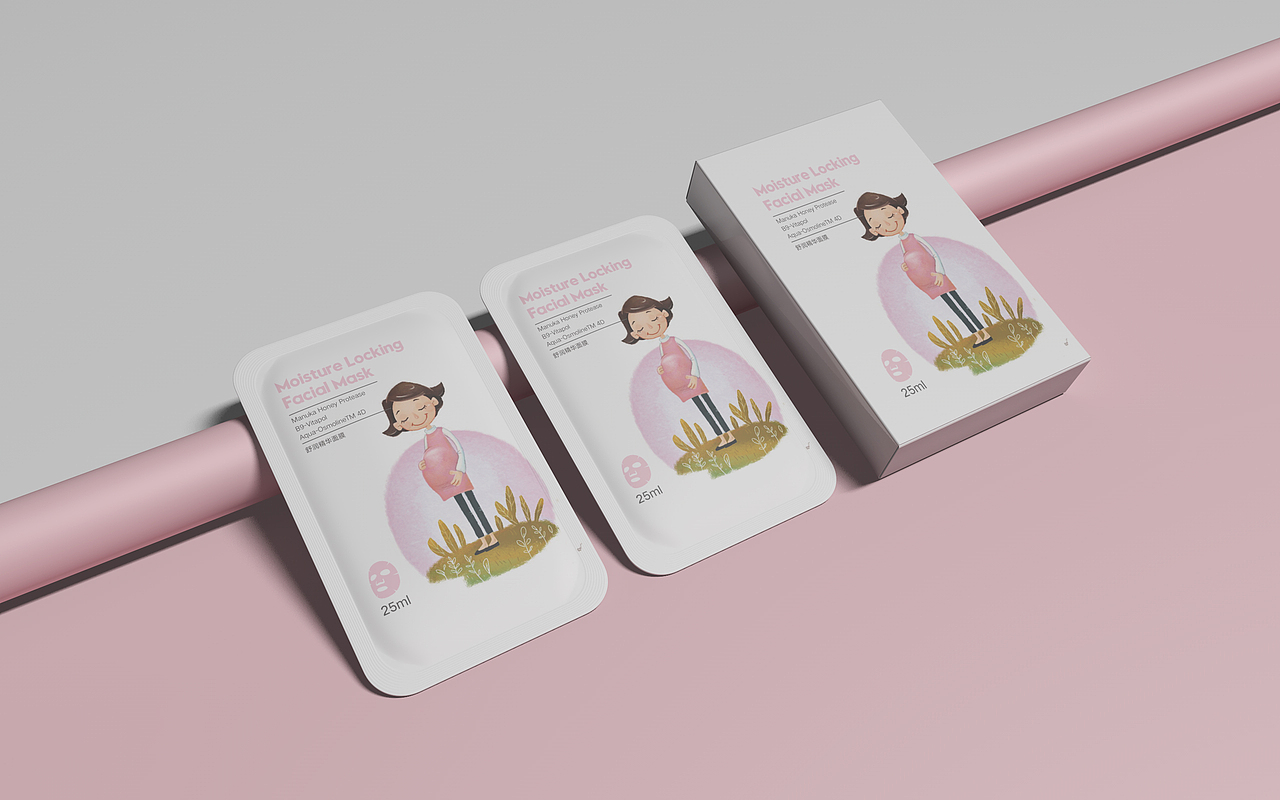 一组孕妇护肤品的包装设计