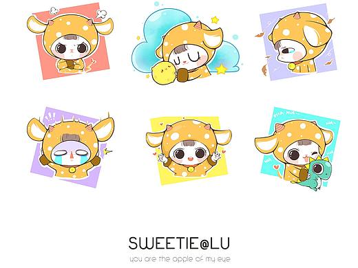 小鹿宝宝9宫格（个人主页-ZMzI1Njg3NjQ=） - 网络表情 - 站酷设计师桃斯文原创素材 - 站酷ZCOOL