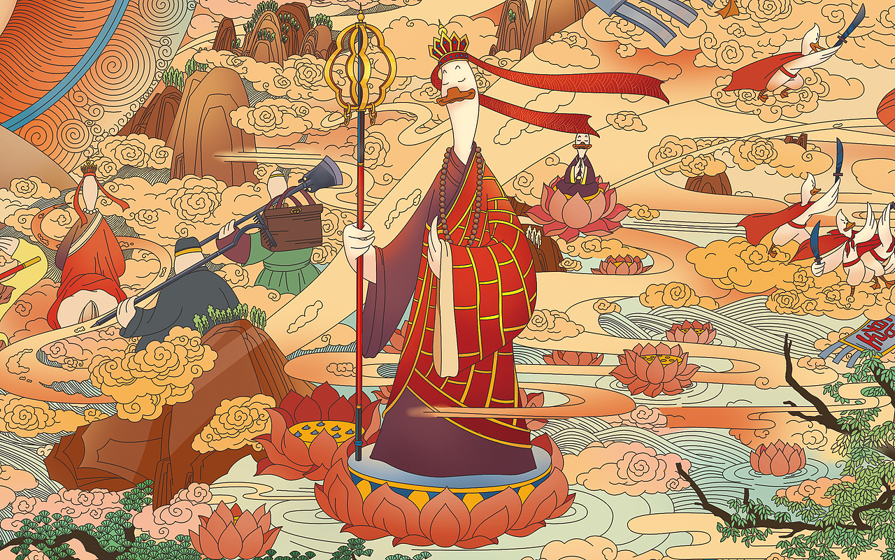 《鸭游季》柔骨辣鸭餐饮品牌手绘插画(图ZMTE0ODU0MDUy) - 商业插画 - 站酷设计师湖南意合品牌原创素材 - 站酷ZCOOL