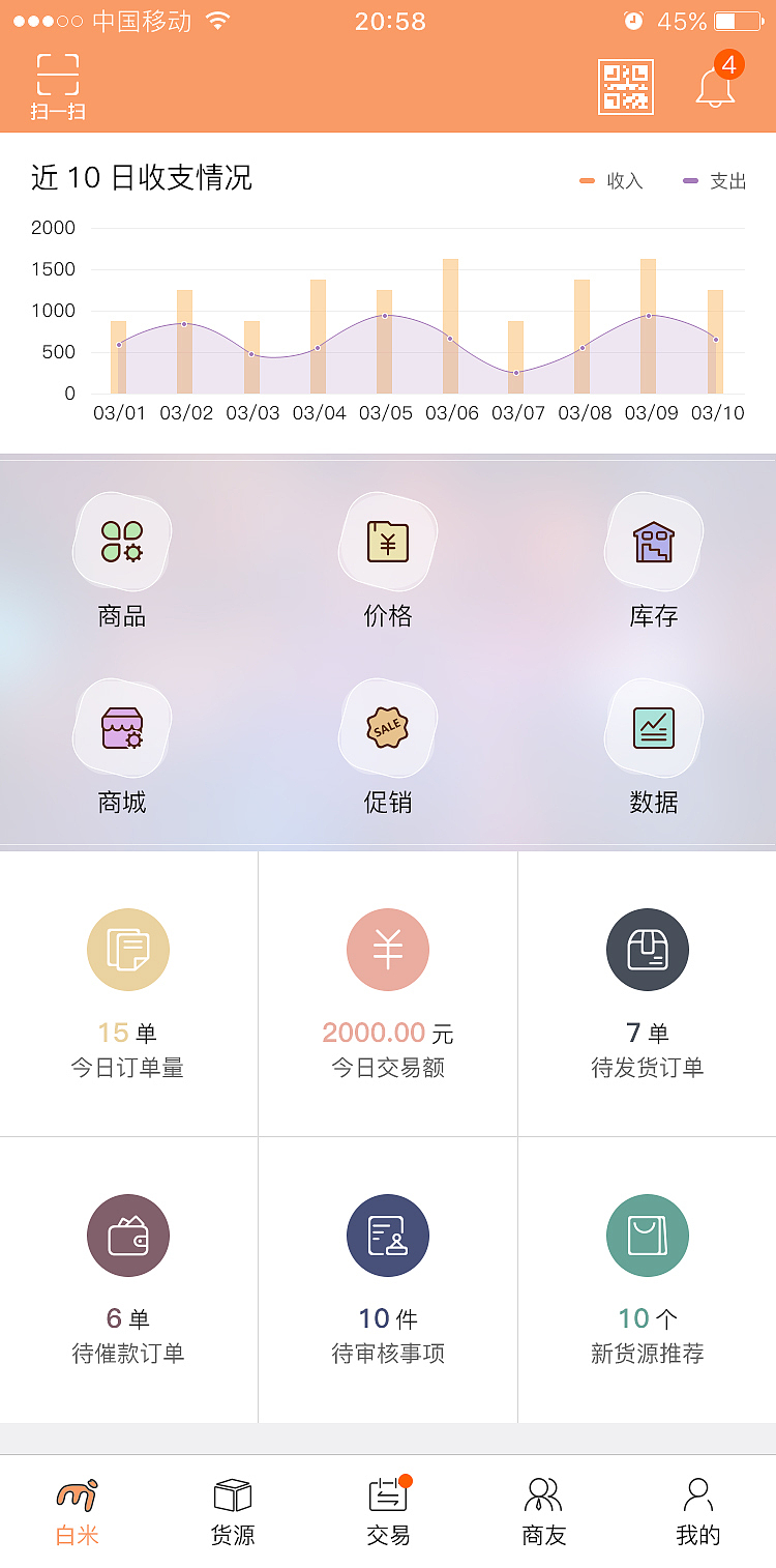 白米APP商户版（图ZMTI4MDg0MTg4） - APP界面 - 站酷设计师凌晨Morning原创素材 - 站酷ZCOOL