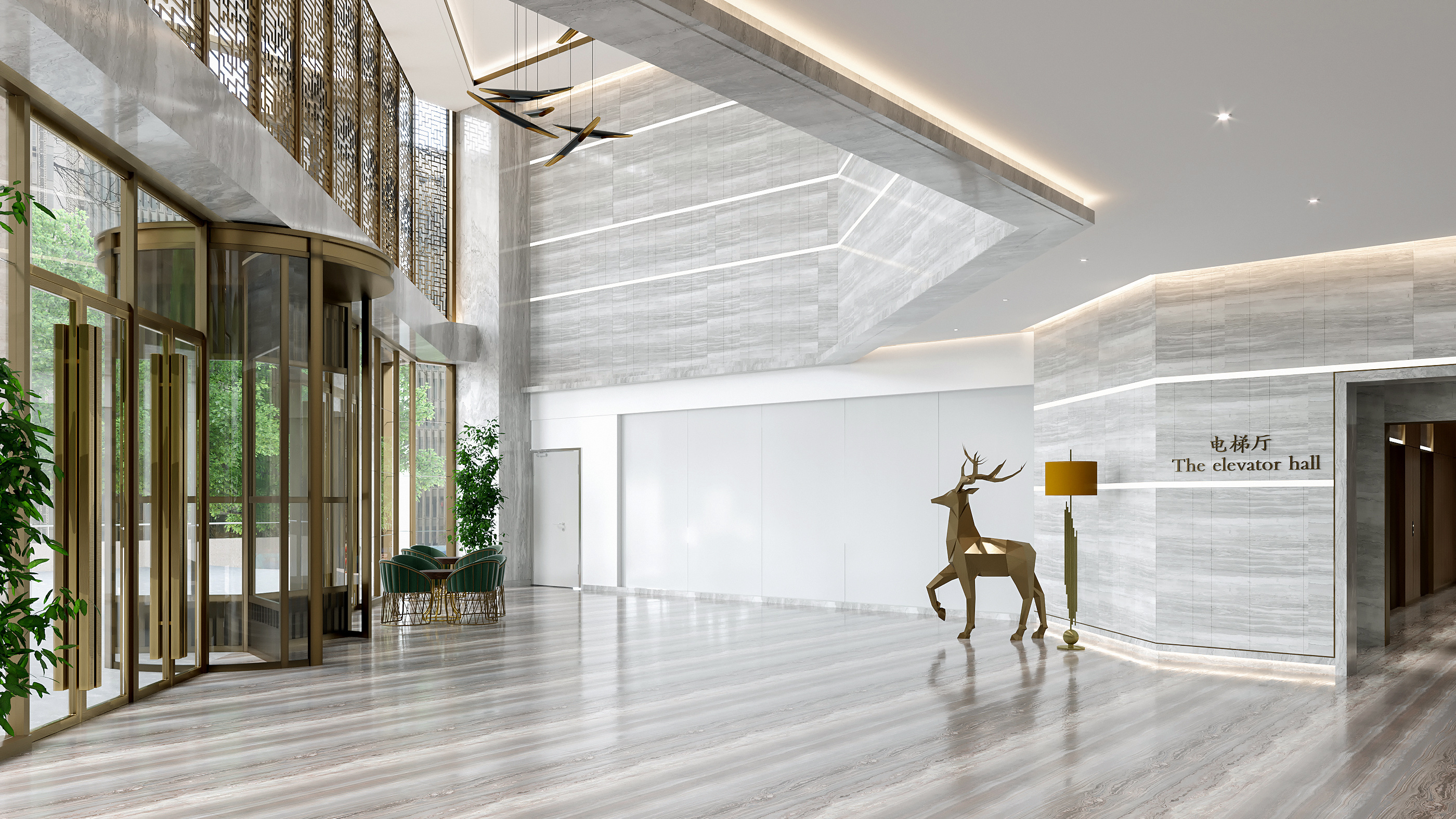 办公楼大堂 - 办公空间 - 白世伟设计作品案例