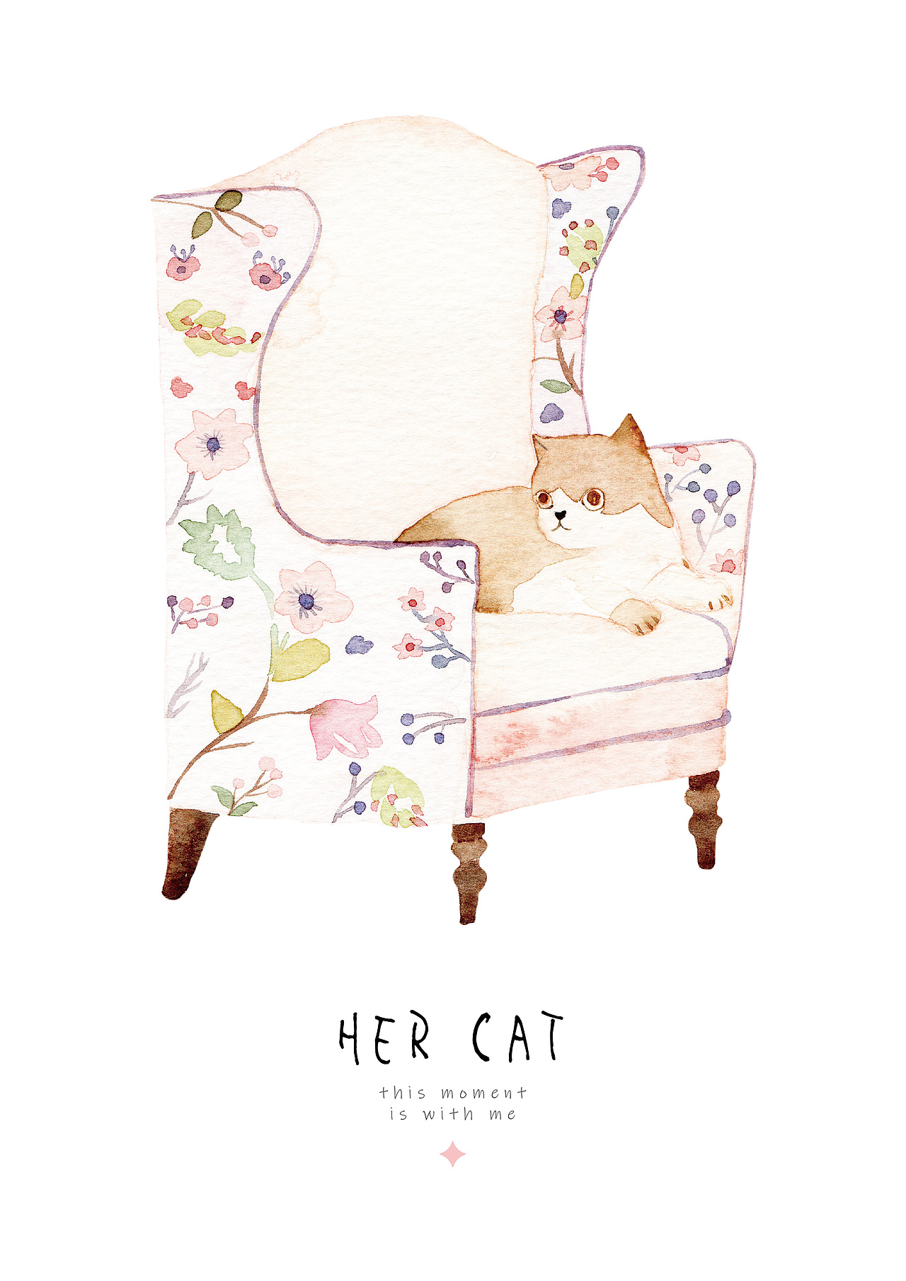 《她的猫》水彩插画（图ZMjExNTIzODQ0） - 商业插画 - 站酷设计师郑夏是郑夏啊原创素材 - 站酷ZCOOL