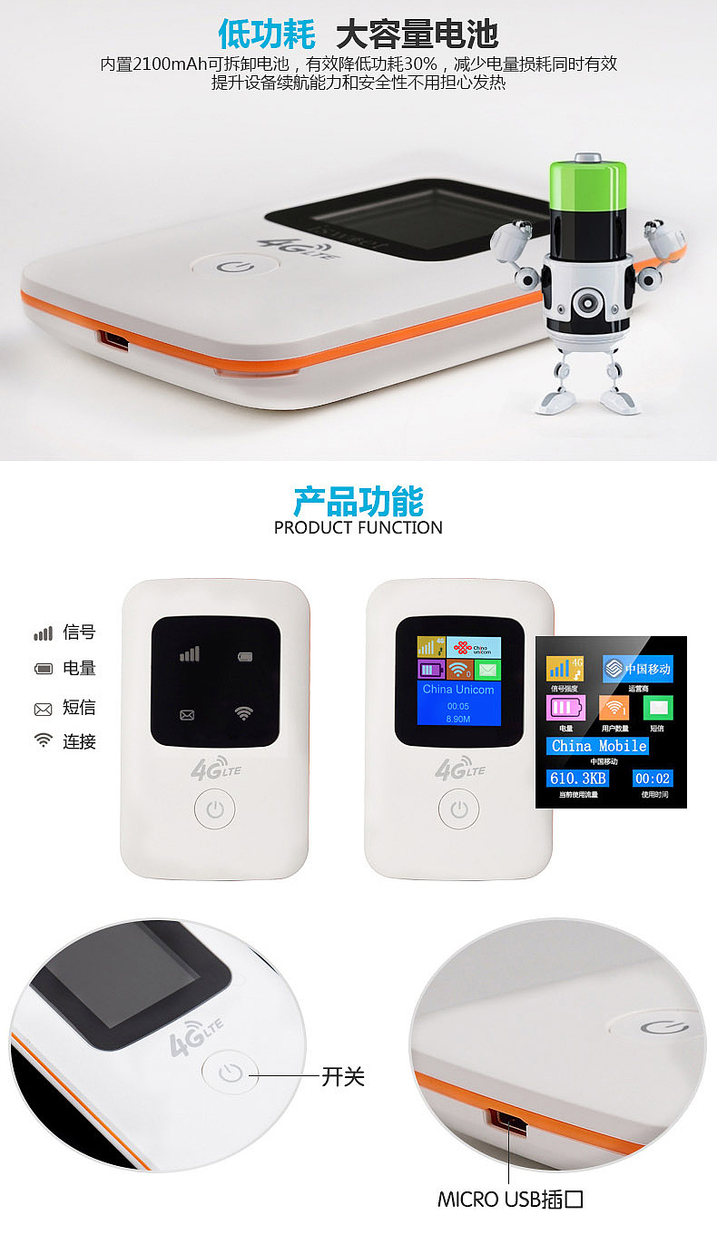 m603随身Wifi无线流量路由器详情页
