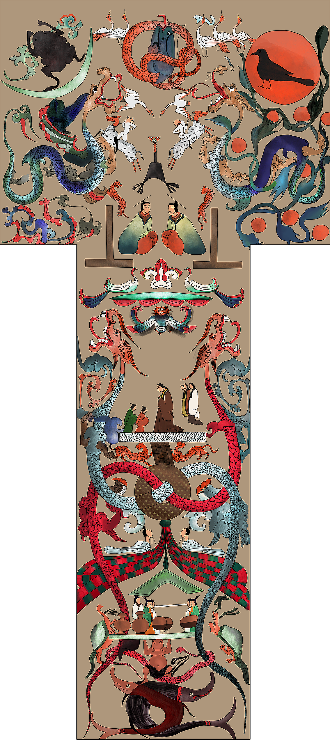 辛追墓T型帛画临摹习作（图ZMTI1NTM4NDgw） - 创作习作 - 站酷设计师kennyjin1991原创素材 - 站酷ZCOOL