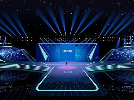 三星科技舞美活动发布会舞台设计