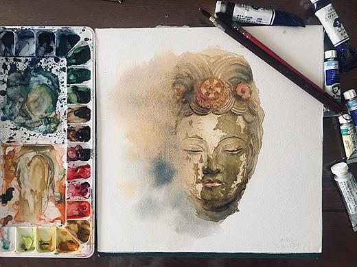 水彩佛像（个人主页-ZNDM5NzE2OTY=） - 绘画 - 站酷设计师miiiko原创素材 - 站酷ZCOOL